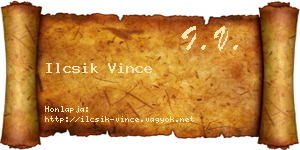Ilcsik Vince névjegykártya